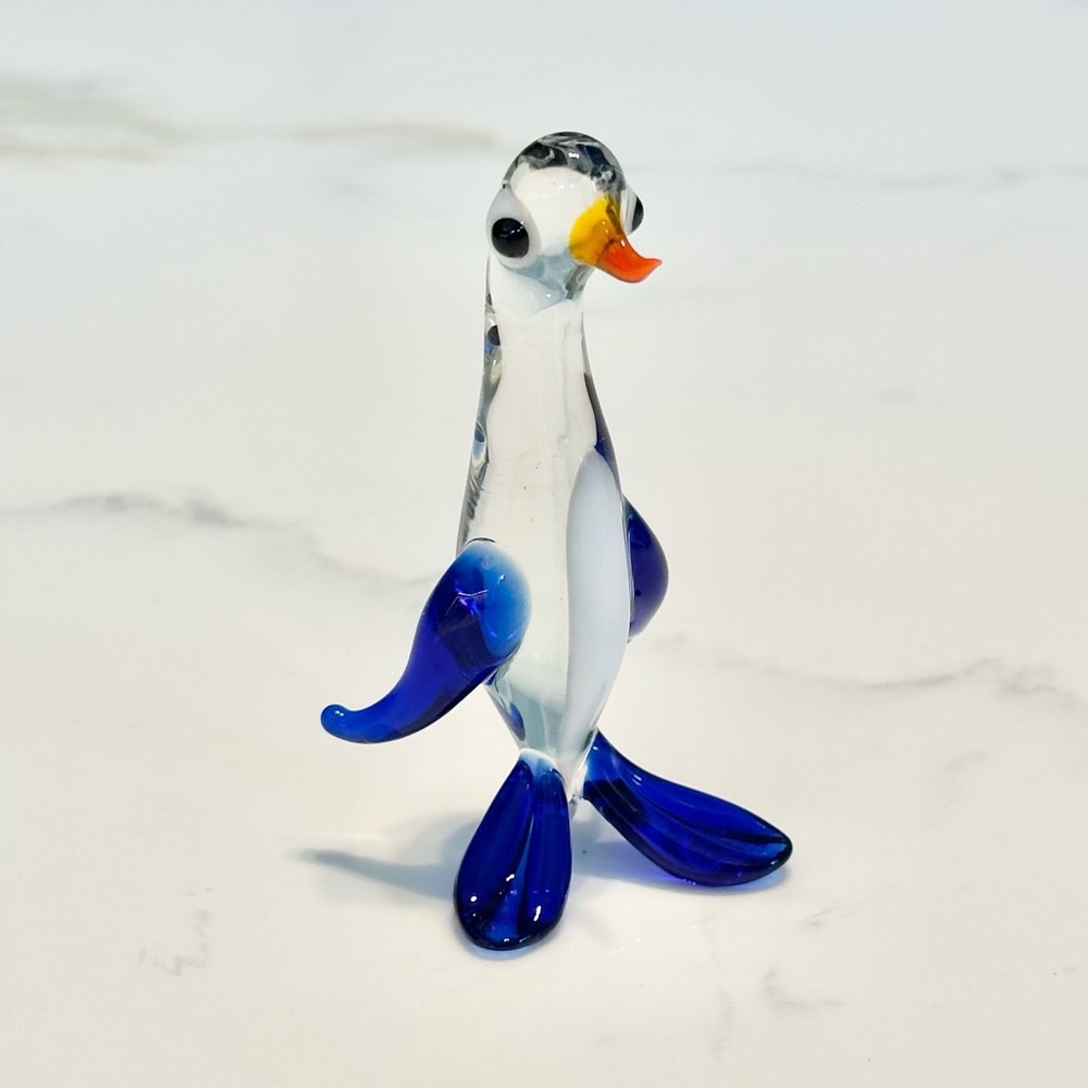 Rare Vintage Glass Penguin Handmade in England-Perfect Condition.